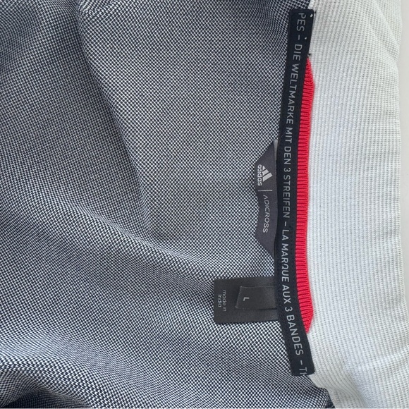 Adidas Adicross Primeknit Golf White Navy Track full zip active Jacket Sz L - Picture 7 of 8